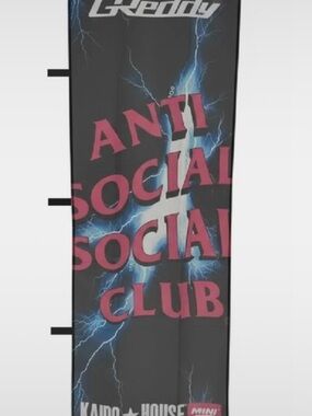 Kaido House x Anti Social Social Club (ASSC) x
GReddy promotional banner/flag
